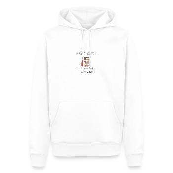 Kleidungstück mit Buchstil - Männer Premium Bio Hoodie - Weiß - Vorne - Nico (187cm)