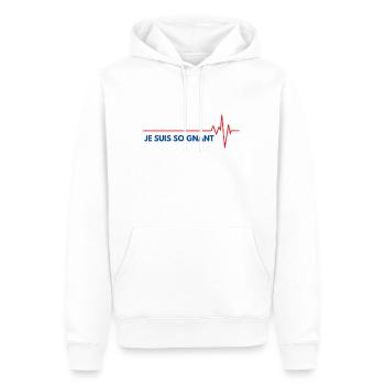 Je suis soignant - Sweat à capuche Premium bio Homme - blanc - Devant - Nico (187cm)
