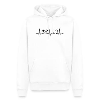 American Bulldog - Herzkurve Hund - Hundefan - Männer Premium Bio Hoodie - Weiß - Vorne - Nico (187cm)