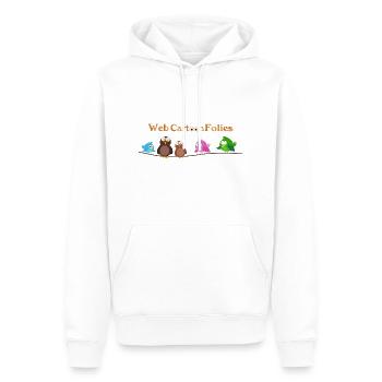 WebCartoonFolies - Sweat à capuche Premium bio Homme - blanc - Devant - Nico (187cm)
