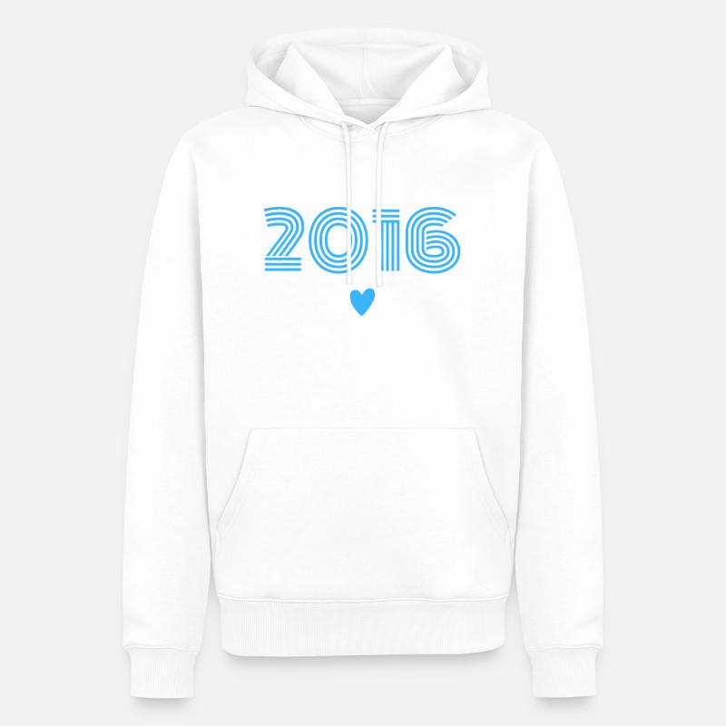 Né en 2016 garçon - Sweat à capuche Premium bio Homme - blanc