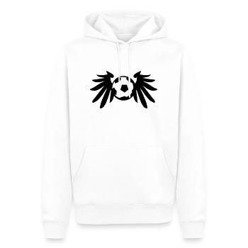 Football avec des ailes - Sweat à capuche Premium bio Homme - blanc - Devant - Nico (187cm)