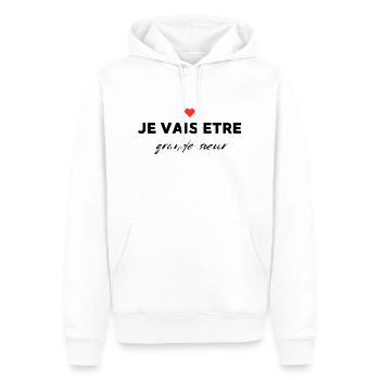 Ich werde eine große Schwester sein - Männer Premium Bio Hoodie - Weiß - Vorne - Nico (187cm)