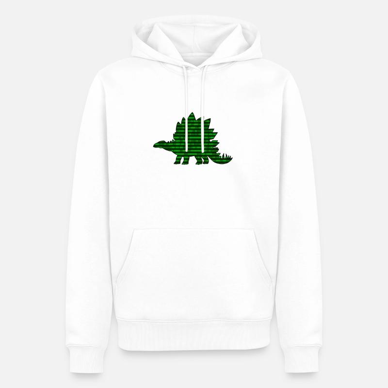 Dinosaure numérique - Sweat à capuche Premium bio Homme - blanc
