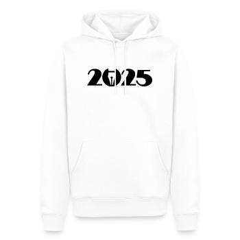 Ecrivain 2025, Poète 2025, Stylo plume 2025 - Sweat à capuche Premium bio Homme - blanc - Devant - Nico (187cm)