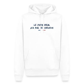 Le Papa Idéal N’a Pas De Cheveux - Men’s Premium Organic Hoodie - white - Front - Nico (187cm)