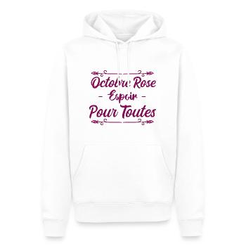 Octobre Rose Espoir Pour Toutes - Sweat à capuche Premium bio Homme - blanc - Devant - Nico (187cm)