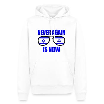 Never again is now - Sweat à capuche Premium bio Homme - blanc - Devant - Nico (187cm)