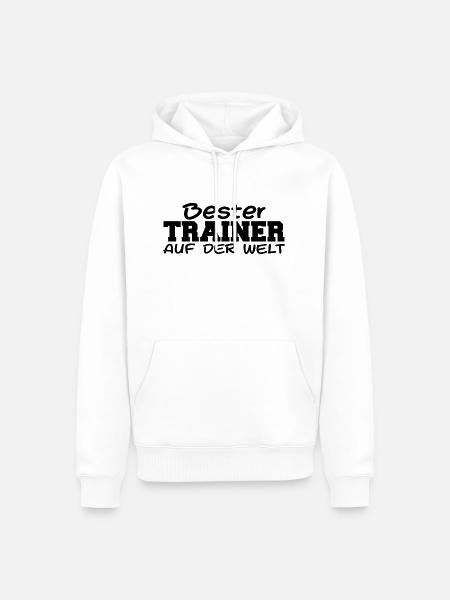 Bester Trainer Training Teamtrainer Trainieren - Männer Premium Bio Hoodie - Weiß
