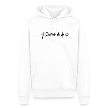 Steiermark Puls Herzlinie - Männer Premium Bio Hoodie - Weiß - Vorne - Nico (187cm)