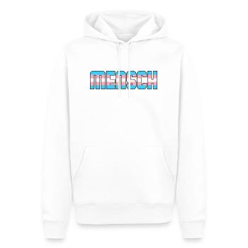 Mensch Trans Pride LGBTQ CSD Geschenkidee - Männer Premium Bio Hoodie - Weiß - Vorne - Nico (187cm)