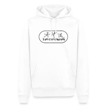 taichi chuan mouvement des 3 formes - Sweat à capuche Premium bio Homme - blanc - Devant - Nico (187cm)