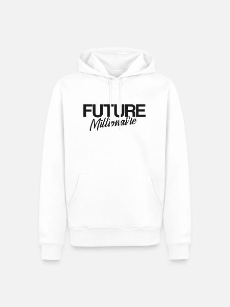 Future millionair, dark print - Men’s Premium Organic Hoodie - white