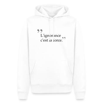 1984 - l'ignorance c'est la force - Sweat à capuche Premium bio Homme - blanc - Devant - Nico (187cm)