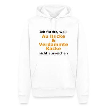 Ich fluche weil - Männer Premium Bio Hoodie - Weiß - Vorne - Nico (187cm)