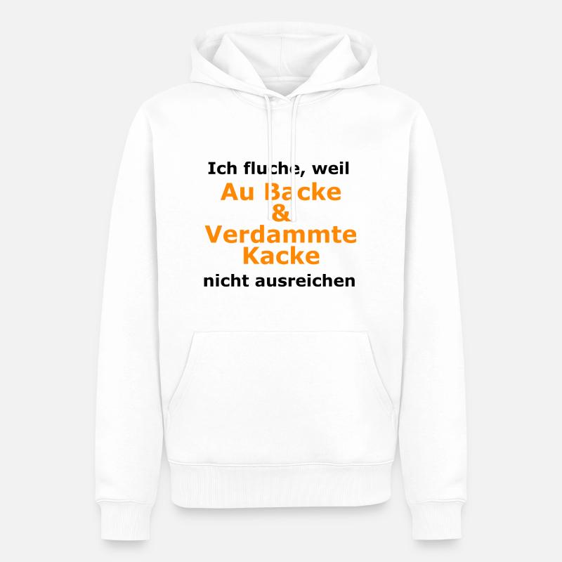 Ich fluche weil - Männer Premium Bio Hoodie - Weiß