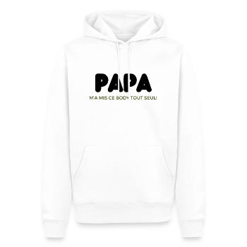 Baby - Geburt - Schwangerschaft - Papa - Mama - Baby - Männer Premium Bio Hoodie - Weiß - Vorne - Nico (187cm)