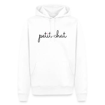 "Petit chat" – Die kleine Katze - Männer Premium Bio Hoodie - Weiß - Vorne - Nico (187cm)