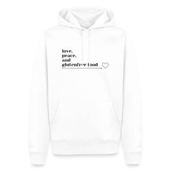 love, peace and glutenfree food - Männer Premium Bio Hoodie - Weiß - Vorne - Nico (187cm)