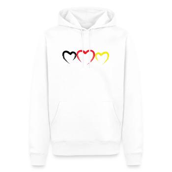 Germany Flag Heart - Men’s Premium Organic Hoodie - white - Front - Nico (187cm)