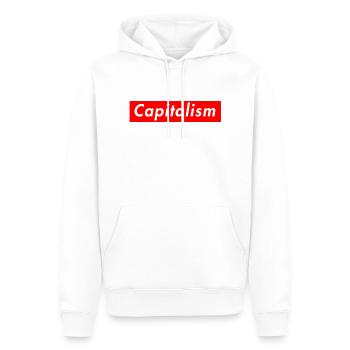 Soupreme capitaliste - Sweat à capuche Premium bio Homme - blanc - Devant - Nico (187cm)
