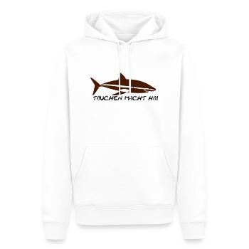 tauchenmachthai Tauchen macht Hai - Taucher - Männer Premium Bio Hoodie - Weiß - Vorne - Nico (187cm)