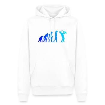 Saxophone Evolution Saxophoniste Sax Men Boys - Sweat à capuche Premium bio Homme - blanc - Devant - Nico (187cm)
