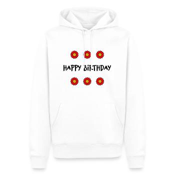 JAHRESTAG. ALLES GUTE ZUM GEBURTSTAG!. ALLES GUTE ZUM GEBURTSTAG!. - Männer Premium Bio Hoodie - Weiß - Vorne - Nico (187cm)