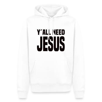 Y'all Need Jesus - Männer Premium Bio Hoodie - Weiß - Vorne - Nico (187cm)