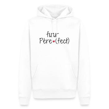 Futur père fect cadeau futur papa - Sweat à capuche Premium bio Homme - blanc - Devant - Nico (187cm)