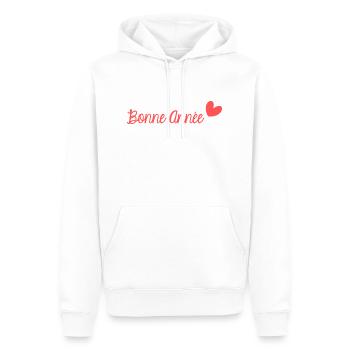 BONNE ANNEE. SAINT SYLVESTRE. NOUVELLE ANNÉE. - Sweat à capuche Premium bio Homme - blanc - Devant - Nico (187cm)