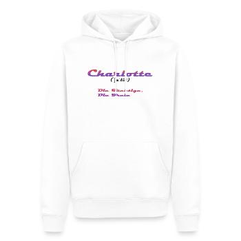 Charlotte - Men’s Premium Organic Hoodie - white - Front - Nico (187cm)