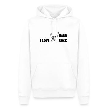 I love Hardrock - Men’s Premium Organic Hoodie - white - Front - Nico (187cm)