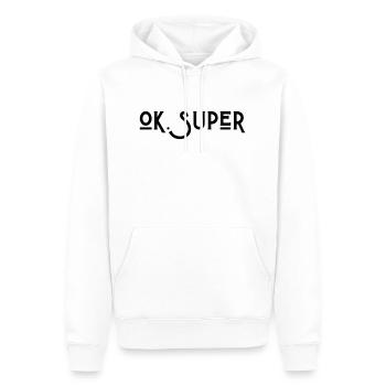 Ok Super - Sweat à capuche Premium bio Homme - blanc - Devant - Nico (187cm)