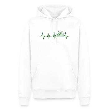 ECG de battement de cœur de vélo - Sweat à capuche Premium bio Homme - blanc - Devant - Nico (187cm)