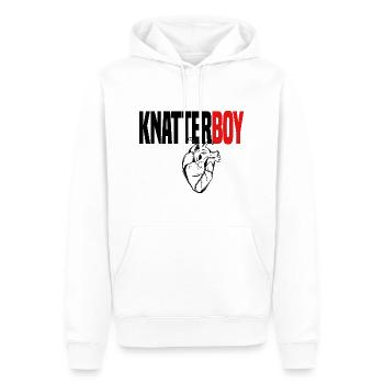 Knatterboy with Heart und rot Aufreißer - Männer Premium Bio Hoodie - Weiß - Vorne - Nico (187cm)