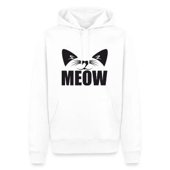 Miaou oreilles de chat de chat - Sweat à capuche Premium bio Homme - blanc - Devant - Nico (187cm)