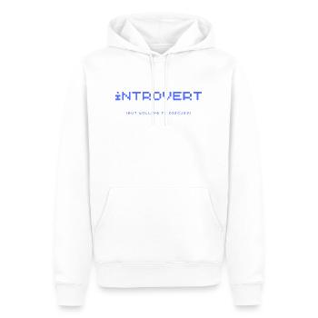 INTROVERT but willing to discuss Design by vauART - Männer Premium Bio Hoodie - Weiß - Vorne - Nico (187cm)
