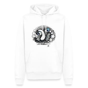 Pfau peacock psychedelisch - Männer Premium Bio Hoodie - Weiß - Vorne - Nico (187cm)