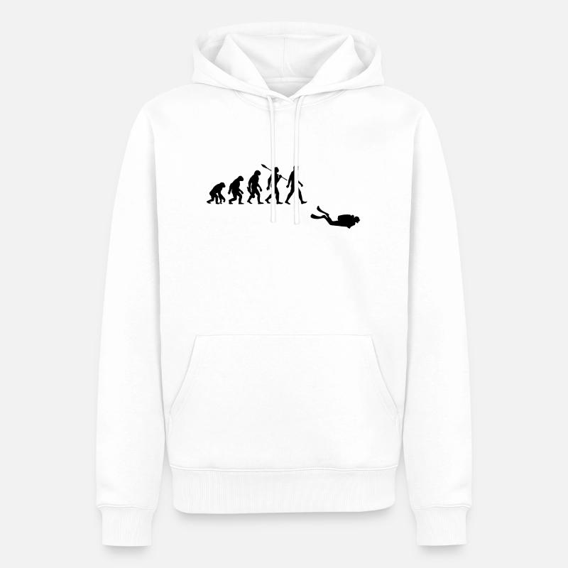 Evolution Tauchen Taucher - Männer Premium Bio Hoodie - Weiß