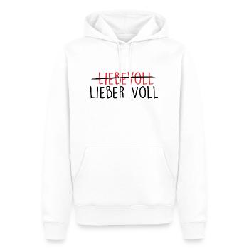 Geschenk - Party - Lieber voll als liebevoll - Männer Premium Bio Hoodie - Weiß - Vorne - Nico (187cm)