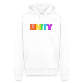 Unity (LGBTQ+) - Men’s Premium Organic Hoodie - white - Front - Nico (187cm)