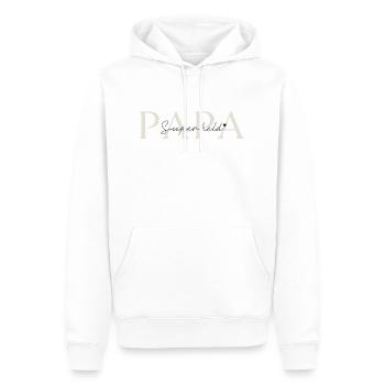 Papa Geschenk für Väter Superheld - Männer Premium Bio Hoodie - Weiß - Vorne - Nico (187cm)
