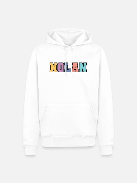 Name - Nolan - Männer Premium Bio Hoodie - Weiß