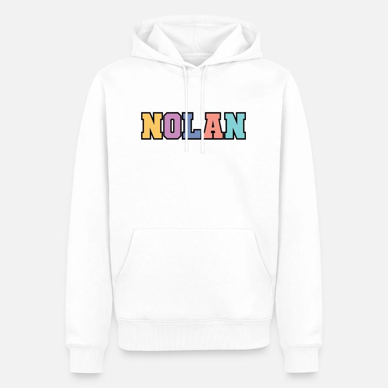 Name - Nolan - Männer Premium Bio Hoodie - Weiß