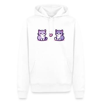 Katzen mit kleinem Herz - Männer Premium Bio Hoodie - Weiß - Vorne - Nico (187cm)