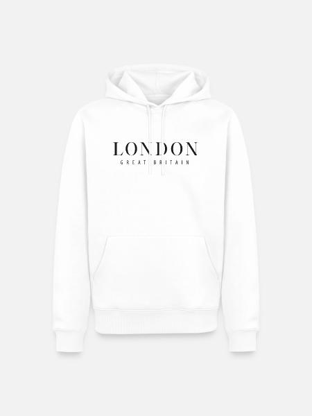 London - Großbritanien - Männer Premium Bio Hoodie - Weiß