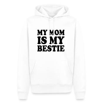 my mom is my bestie - Sweat à capuche Premium bio Homme - blanc - Devant - Nico (187cm)