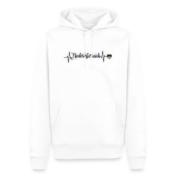 Ligne cardiaque de pouls en Basse-Autriche - Sweat à capuche Premium bio Homme - blanc - Devant - Nico (187cm)