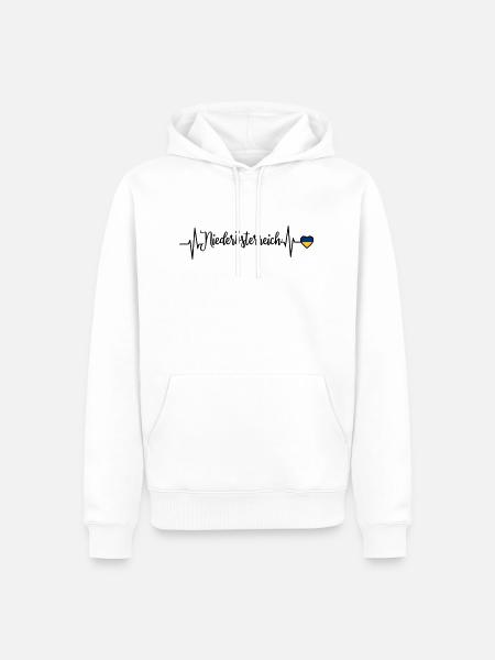 Lower Austria Pulse Heart Line - Men’s Premium Organic Hoodie - white